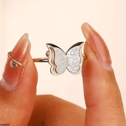 CRSH675 QWN Double Butterfly Ring Adjustable