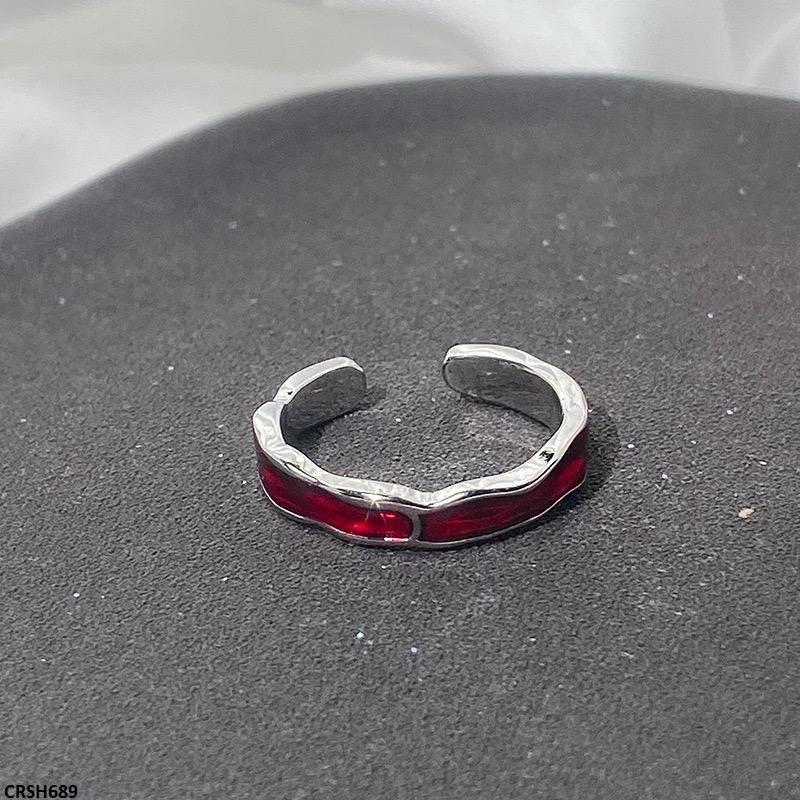 CRSH689 SJS Red Lava Ring Adjustable