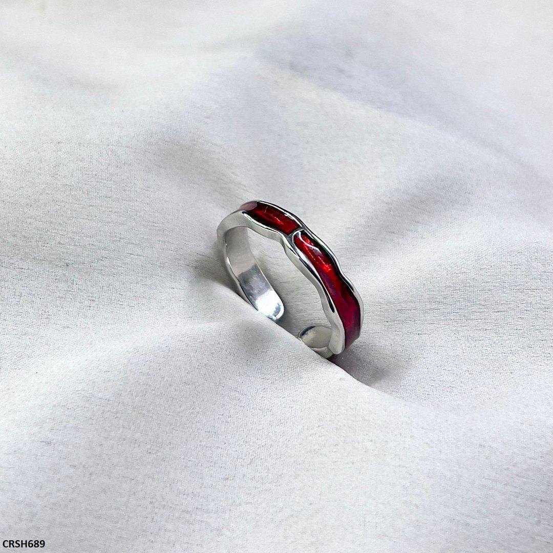 CRSH689 SJS Red Lava Ring Adjustable