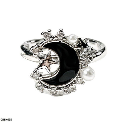 CRSH695 JJS Moon/Star Ring Adjustable