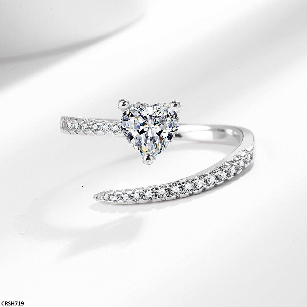 CRSH719-BLX CRSH719 BLX Heart Ring Adjustable