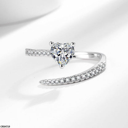 CRSH719-BLX CRSH719 BLX Heart Ring Adjustable
