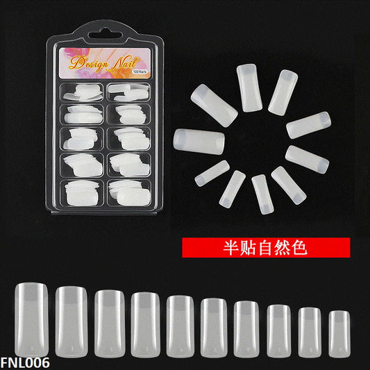 FNL006 PNA Squoval Off White Fake Nail Set 100Pcs