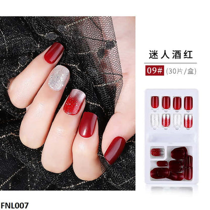 FNL007 PNA Squoval Short Fake Nail Set 30Pcs