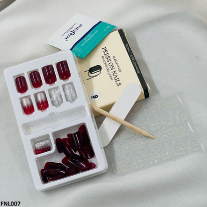 FNL007 PNA Squoval Short Fake Nail Set 30Pcs