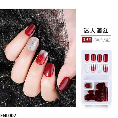 FNL007 PNA Squoval Short Fake Nail Set 30Pcs