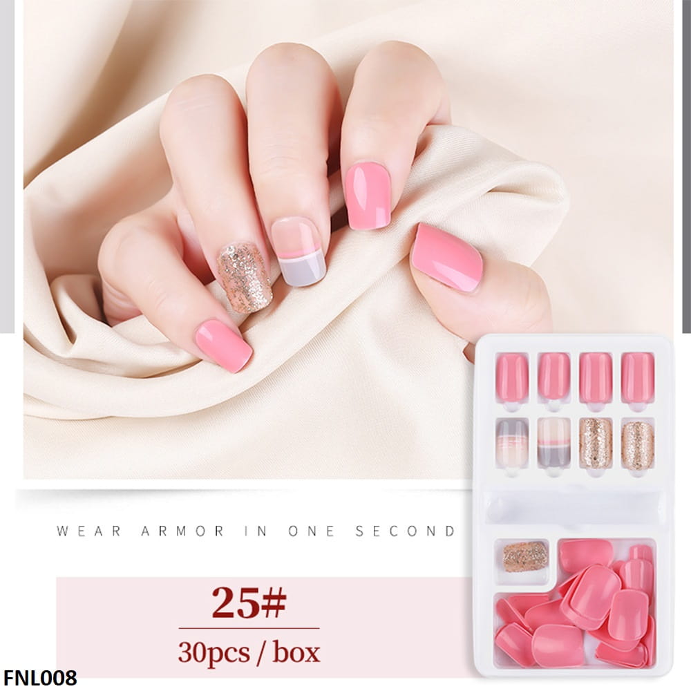 FNL008 PNA Squoval Short Fake Nail Set 30Pcs