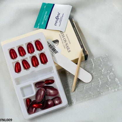 FNL009 PNA Squoval Short Fake Nail Set 24Pcs