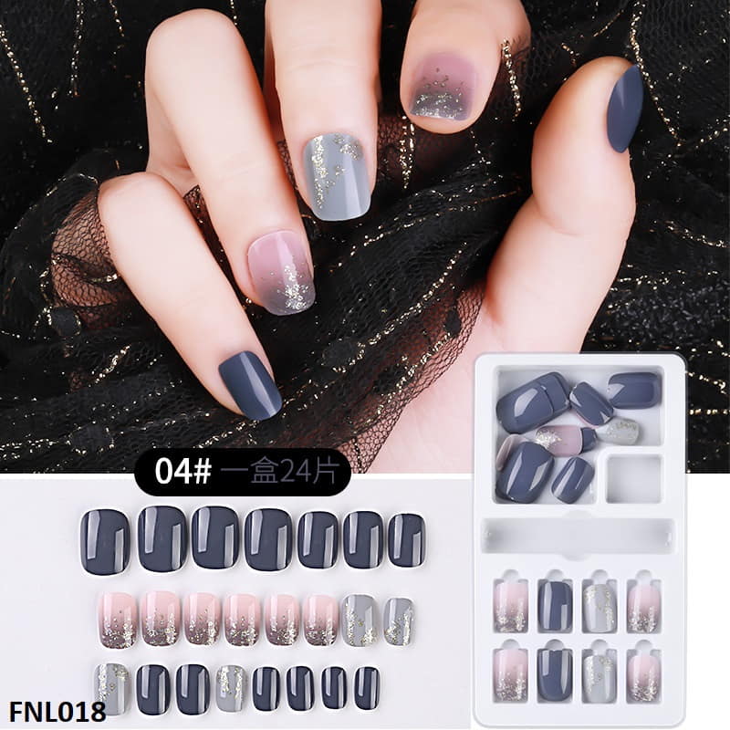FNL018 PNA Squoval Short Fake Nail Set 24Pcs