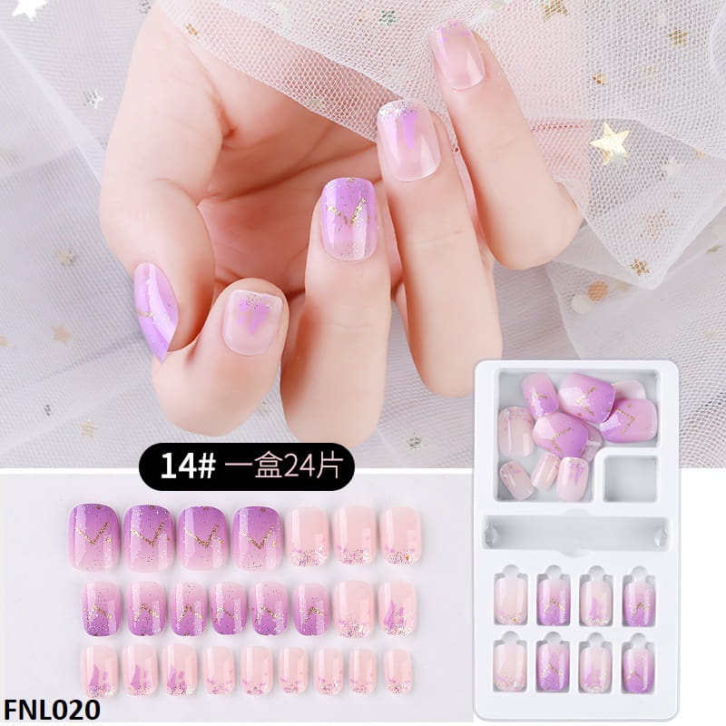 FNL020 PNA Squoval Short Fake Nail Set 24Pcs