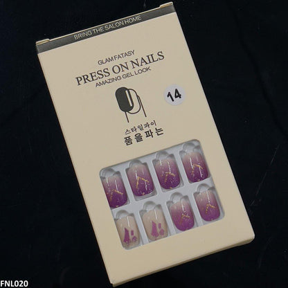 FNL020 PNA Squoval Short Fake Nail Set 24Pcs
