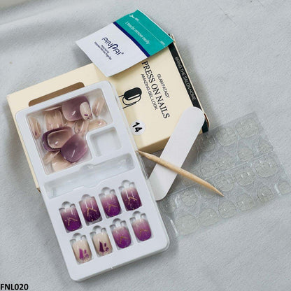 FNL020 PNA Squoval Short Fake Nail Set 24Pcs