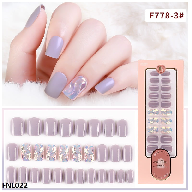 FNL022 PNA Oval Energetic Look Fake Nail Set 30Pcs