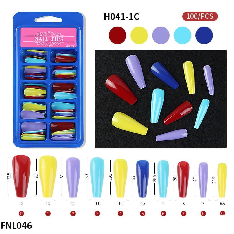 FNL046 PNA Long Coffin Nail Set 100Pcs