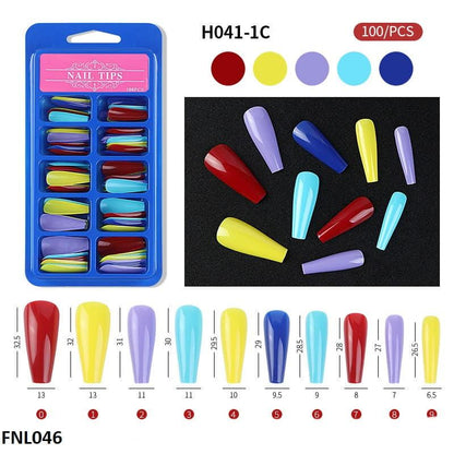 FNL046 PNA Long Coffin Nail Set 100Pcs