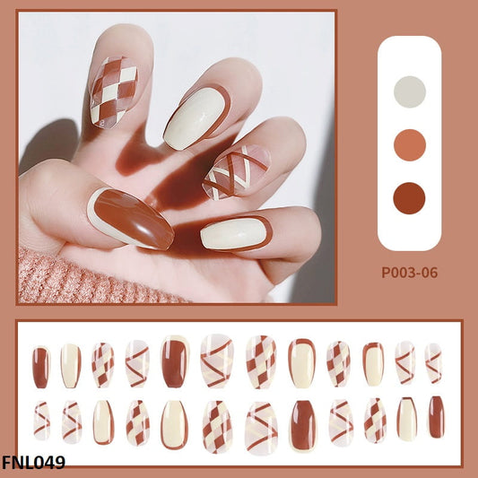 FNL049 PNA Short Coffin Nail Set 24Pcs