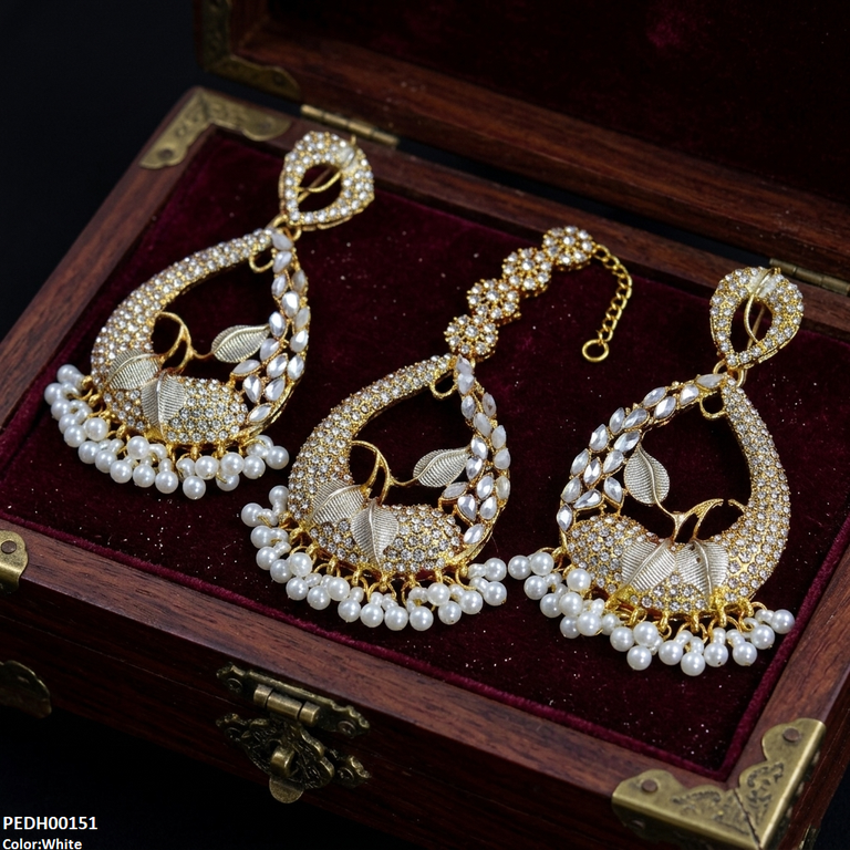 PEDH00151 FRN Tear Leaf Jhumki Drop Earrings - PEDH