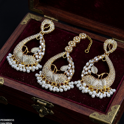 PEDH00151 FRN Tear Leaf Jhumki Drop Earrings - PEDH