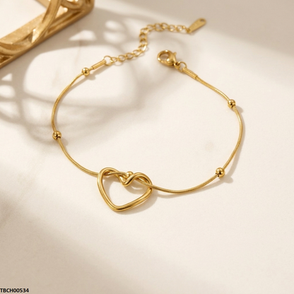 TBCH00534 MMJ Stainless Steel Heart Bracelet - TBCH
