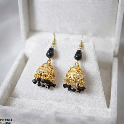 PEJH00064 SDQ Filigree Jhumki Earrings - PEJH