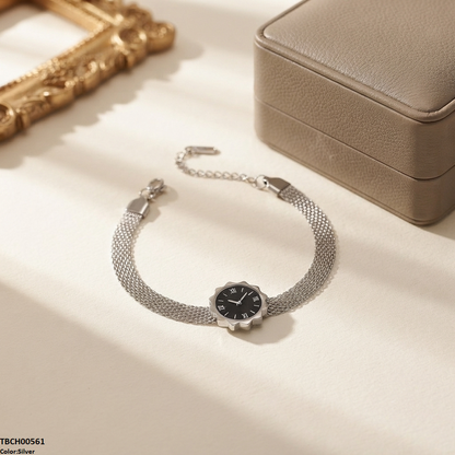 TBCH00561 ALQ Stainless Steel Flower Watch Bracelet - TBCH