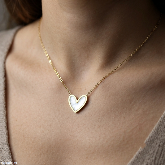 TNCH00339 QSJ Stainless Steel Heart Necklace - TNCH