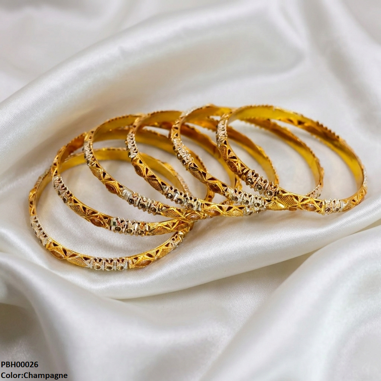 PBH00026 MZM Marquise Stone 6 Pcs Of Bangles Set - PBH