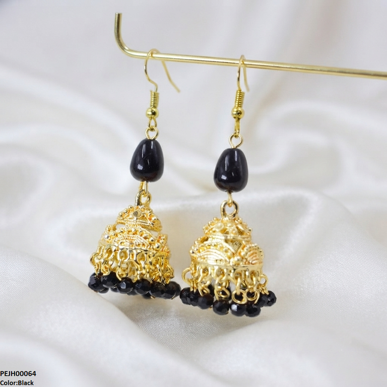 PEJH00064 SDQ Filigree Jhumki Earrings - PEJH