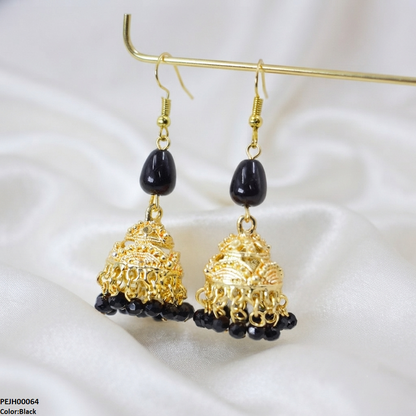 PEJH00064 SDQ Filigree Jhumki Earrings - PEJH