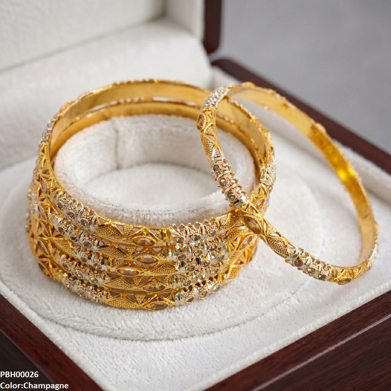 PBH00026 MZM Marquise Stone 6 Pcs Of Bangles Set - PBH