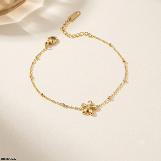 TBCH00532 MSJ Stainless Steel Flower Bracelet - TBCH