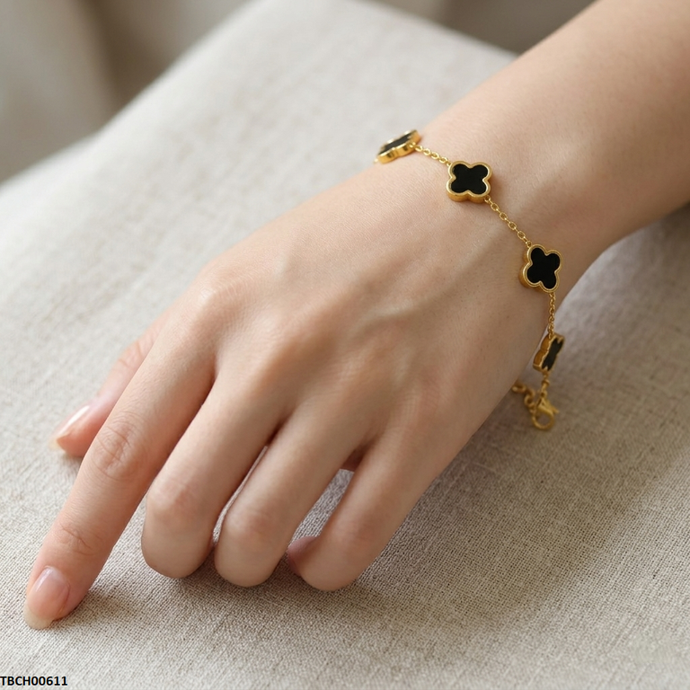 TBCH00611  MSJ Stainless Steel Black Star Bracelet - TBCH