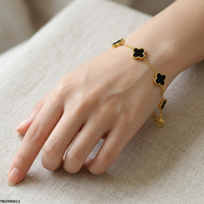 TBCH00611  MSJ Stainless Steel Black Star Bracelet - TBCH