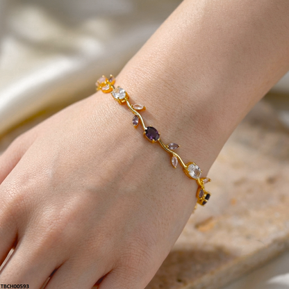 TBCH00593 MSJ Tulip Leaf Multi Stone Bracelet - TBCH