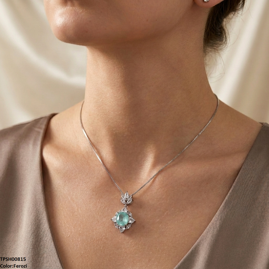 TPSH00815 MSJ Oval Heart Stone Pendant - TPSH