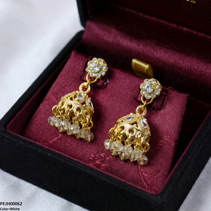 PEJH00062 SDQ Tear/Pearl Drop Jhumki - PEJH