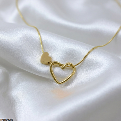 TPSH00788 MMJ  Stainless Steel Double Heart Pendant - TPSH