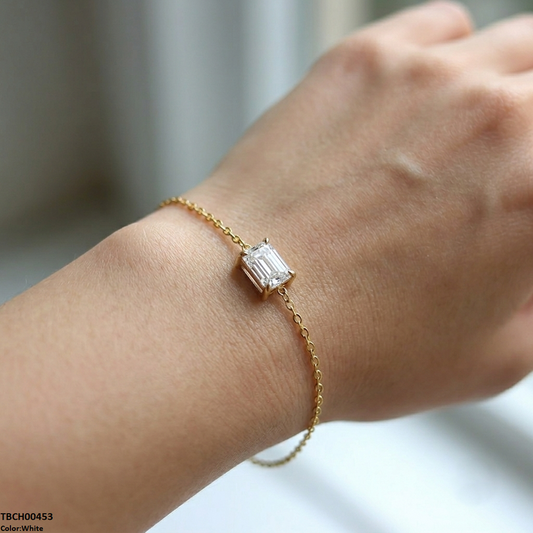 TBCH00543 MSJ Stainless Steel Square Stone Bracelet - TBCH