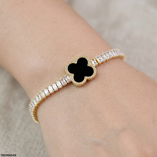 TBCH00549 MSJ Rectangle Stone Flower Bracelet - TBCH