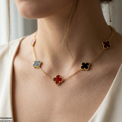 TNCH00343 MMJ Stainless Steel Flower Necklace - TNCH