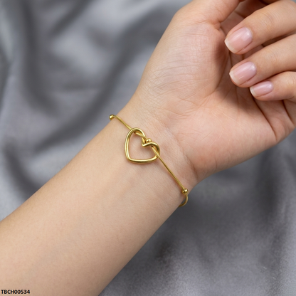 TBCH00534 MMJ Stainless Steel Heart Bracelet - TBCH