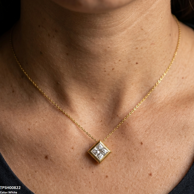 TPSH00822 MMJ  Stainless Steel Square  Drop Pendant - TPSH
