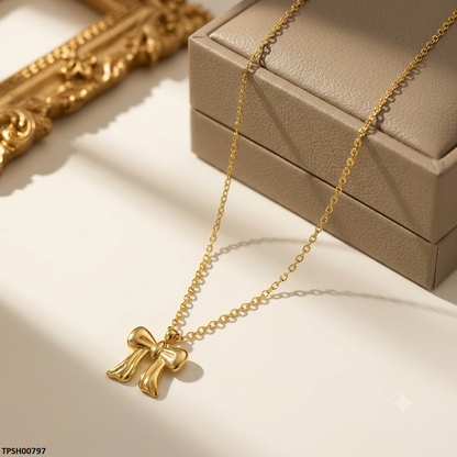TPSH00797 MMJ Stainless Steel Bow Pendant - TPSH