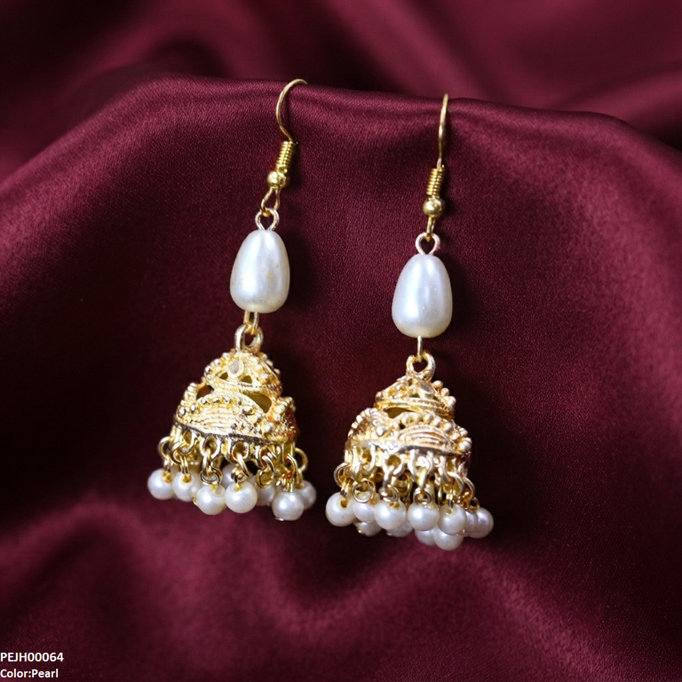 PEJH00064 SDQ Filigree Jhumki Earrings - PEJH