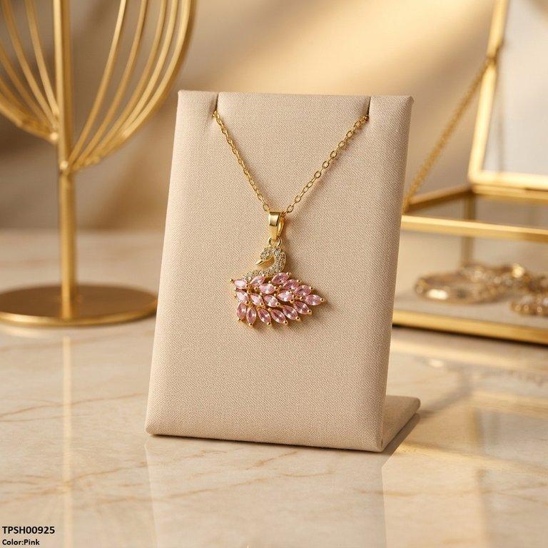 TPSH00925 BHS Duck Stainless Steal Zircon Stone Pendant - TPSH