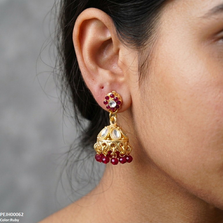 PEJH00062 SDQ Tear/Pearl Drop Jhumki - PEJH