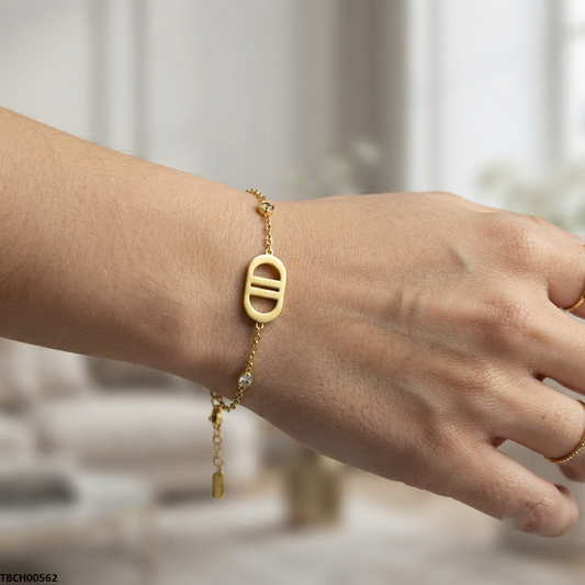 TBCH00562 QSJ Stainless Steel Double D Shape Bracelet - TBCH
