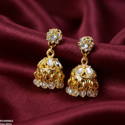PEJH00062 SDQ Tear/Pearl Drop Jhumki - PEJH