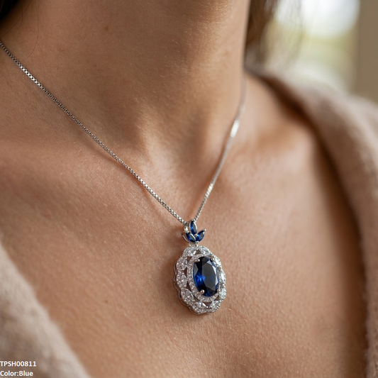 TPSH00811 MSJ Marquise Round Drop Pendant - TPSH