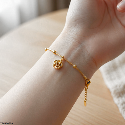 TBCH00609 MSJ Stainless Steel Flower Bracelet - TBCH